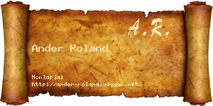 Ander Roland névjegykártya